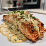 baked salmon with lemon butter cream sauce