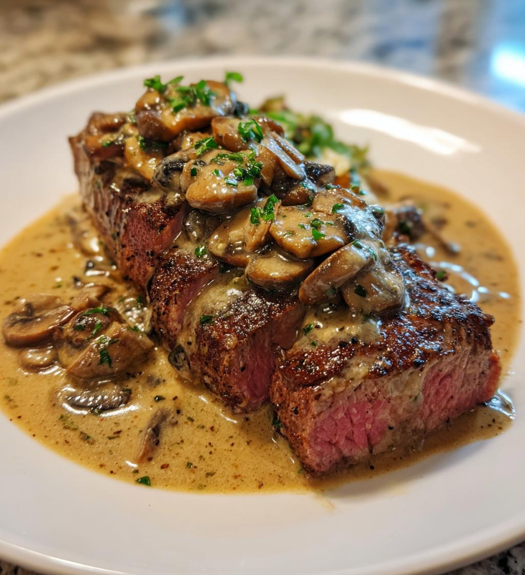 beef tenderloin with mushroom sauce - detail 1