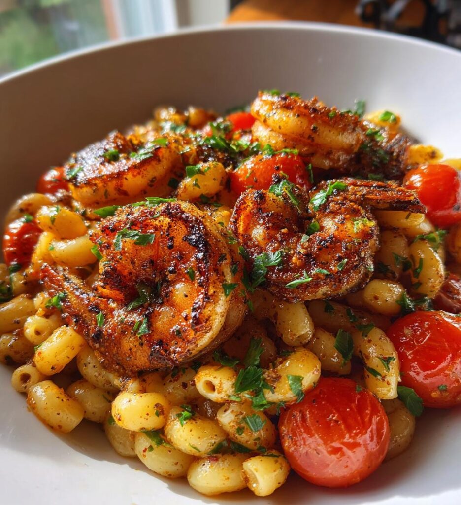 blackened shrimp cavatappi
