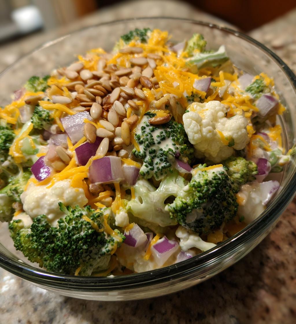broccoli cauliflower salad - detail 1