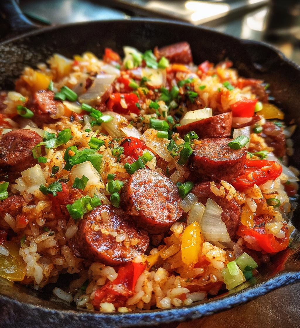 cajun sausage and rice skillet - detail 1