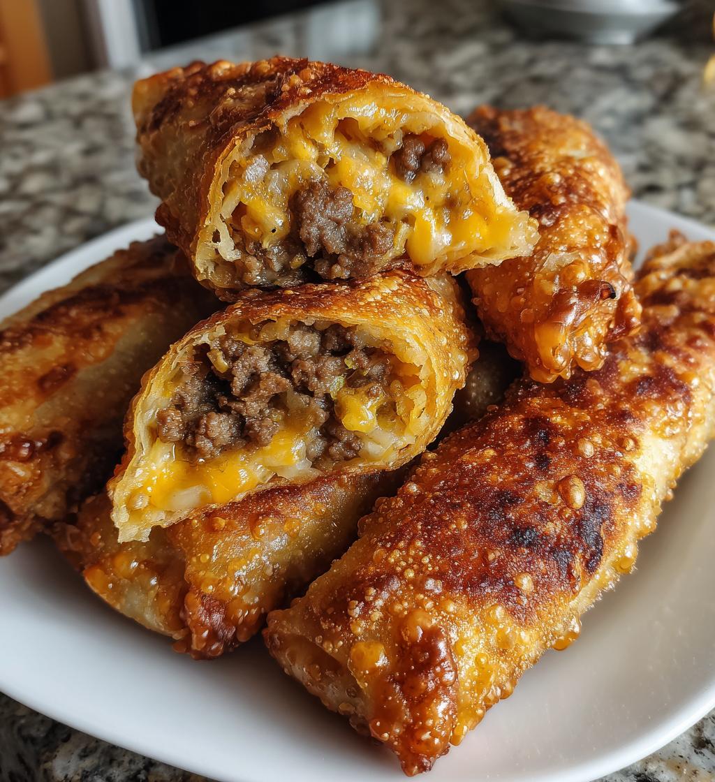 cheeseburger egg rolls - detail 1