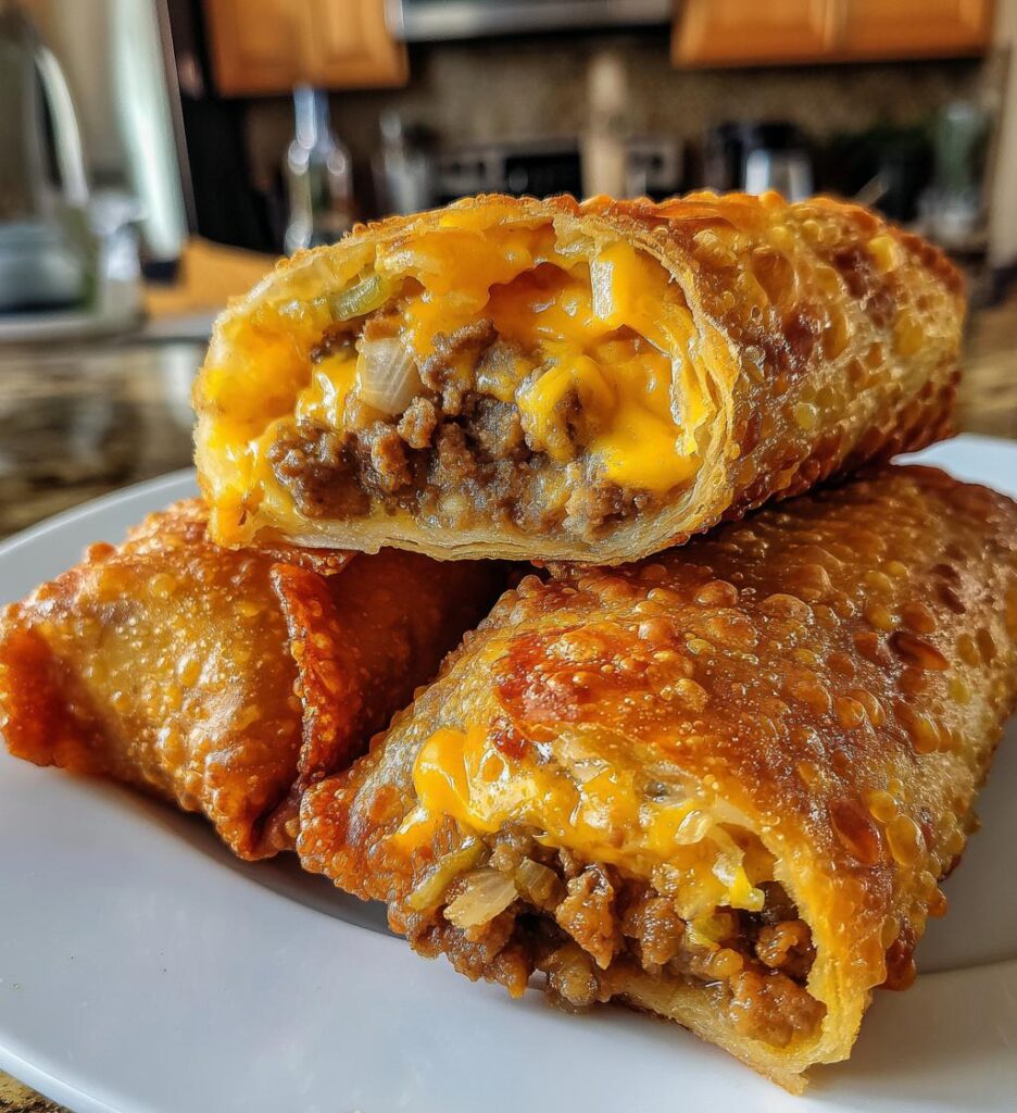 cheeseburger egg rolls