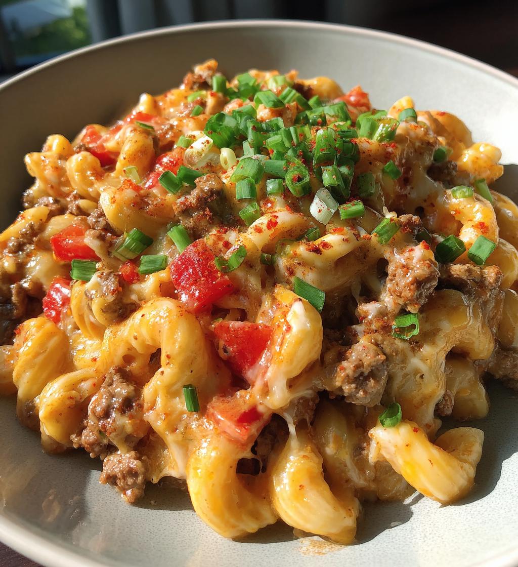 cheesy beef taco pasta - detail 1