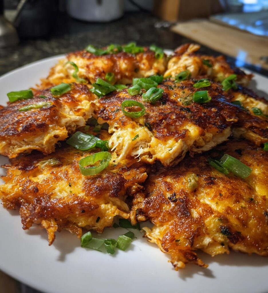 cheesy chicken fritters
