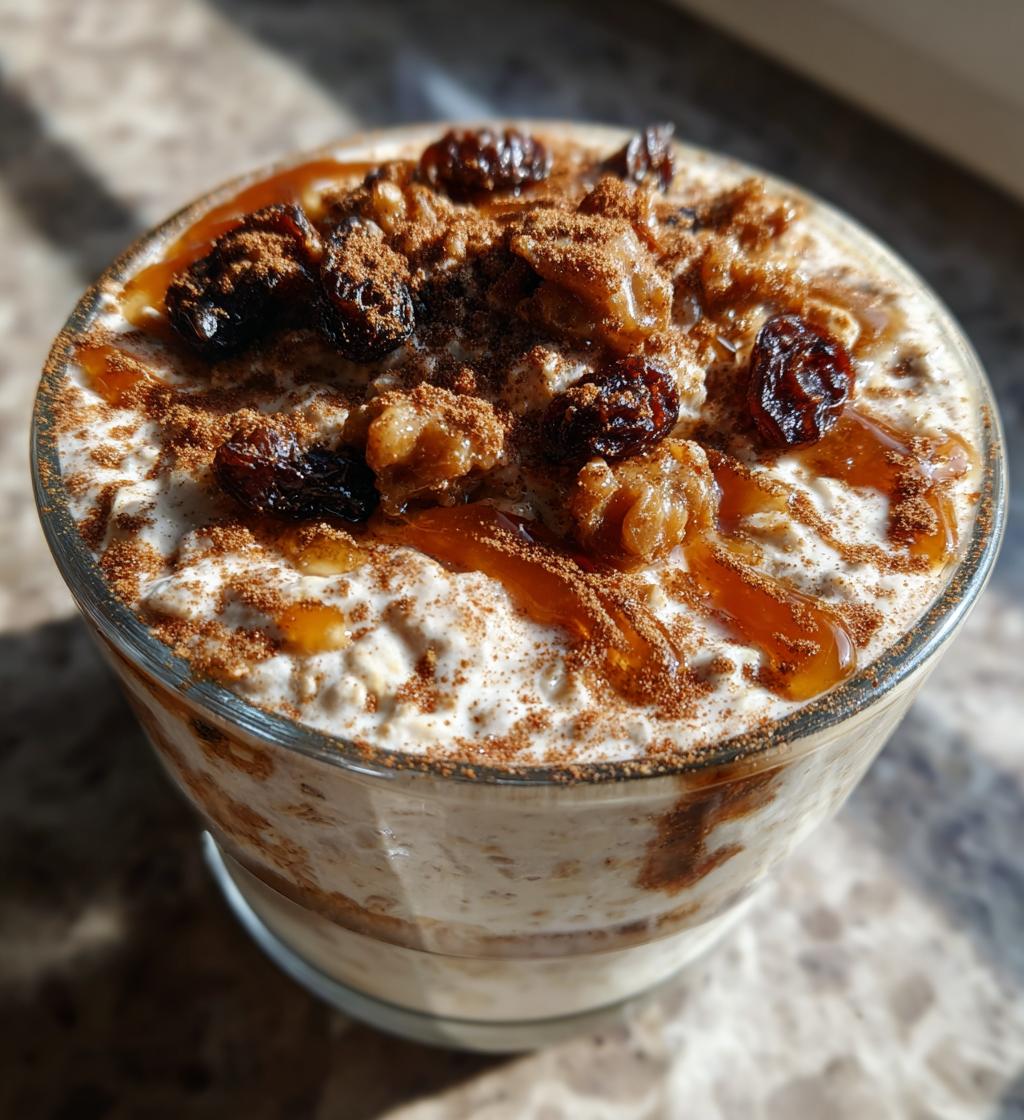 cinnamon roll overnight oats - detail 1