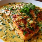coconut curry salmon with garlic butter