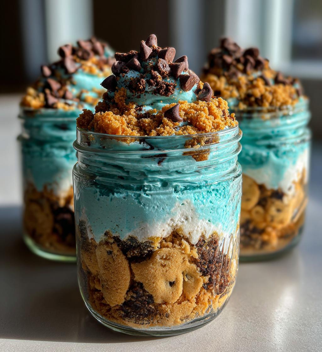cookie monster cake jars - detail 1