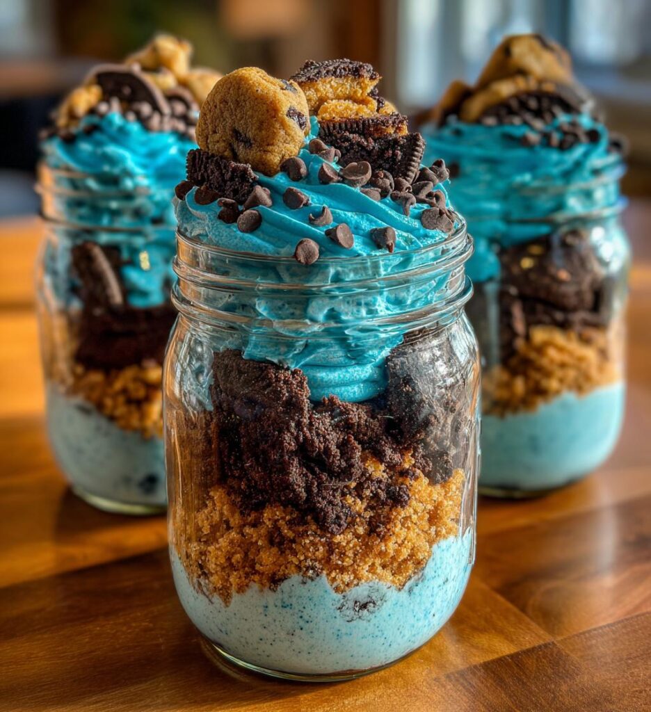 cookie monster cake jars