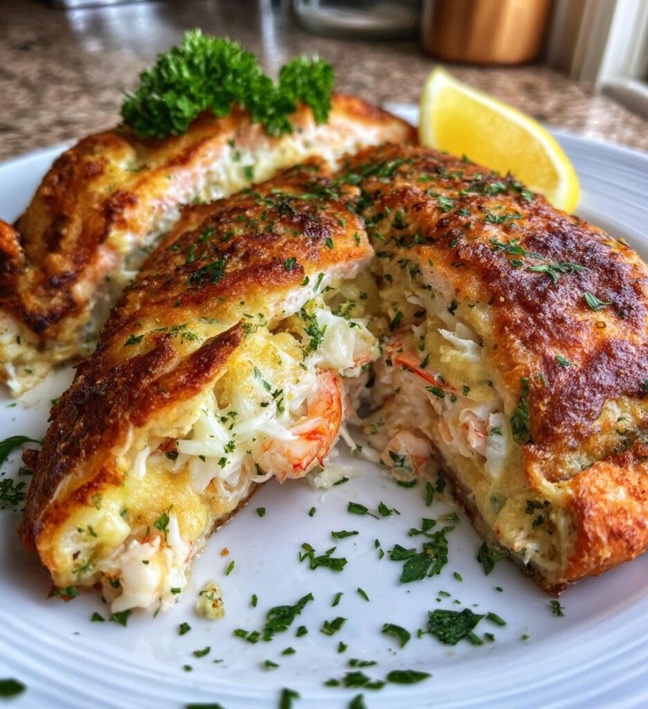 crab and shrimp stuffed salmon