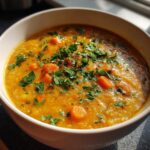 creamy carrot lentil soup