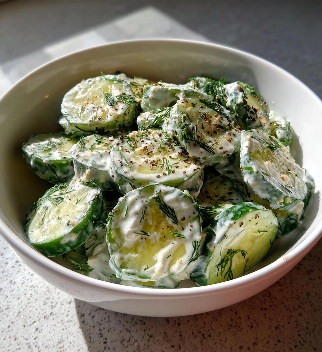 creamy cucumber salad recipe - detail 1