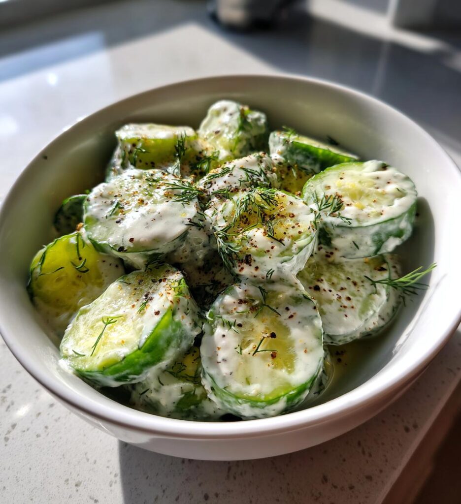 creamy cucumber salad recipe