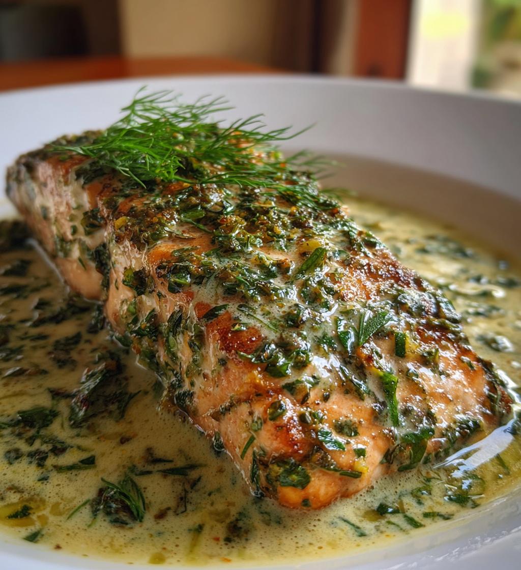 creamy lemon herb salmon - detail 1