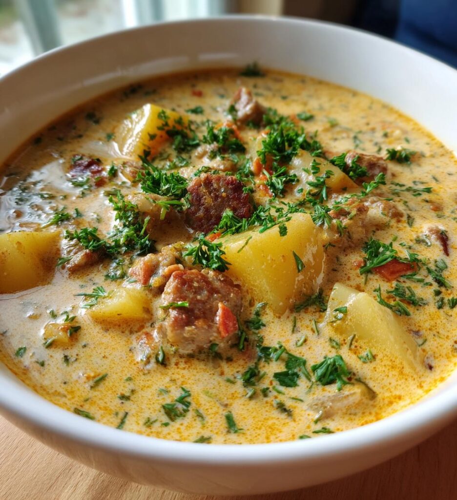 creamy sausage and potato soup