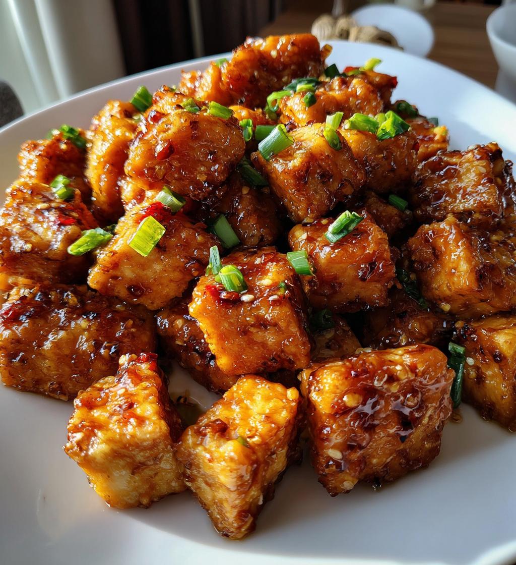 crispy honey garlic tofu