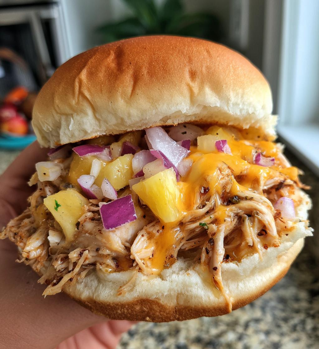 crock pot hawaiian chicken sandwiches - detail 1