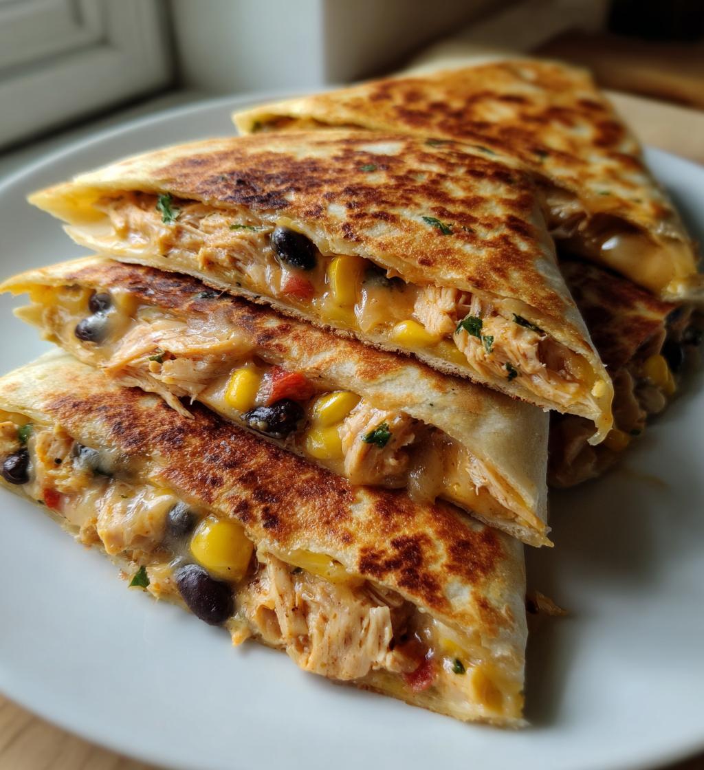 crockpot queso chicken quesadillas - detail 1