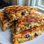 crockpot queso chicken quesadillas