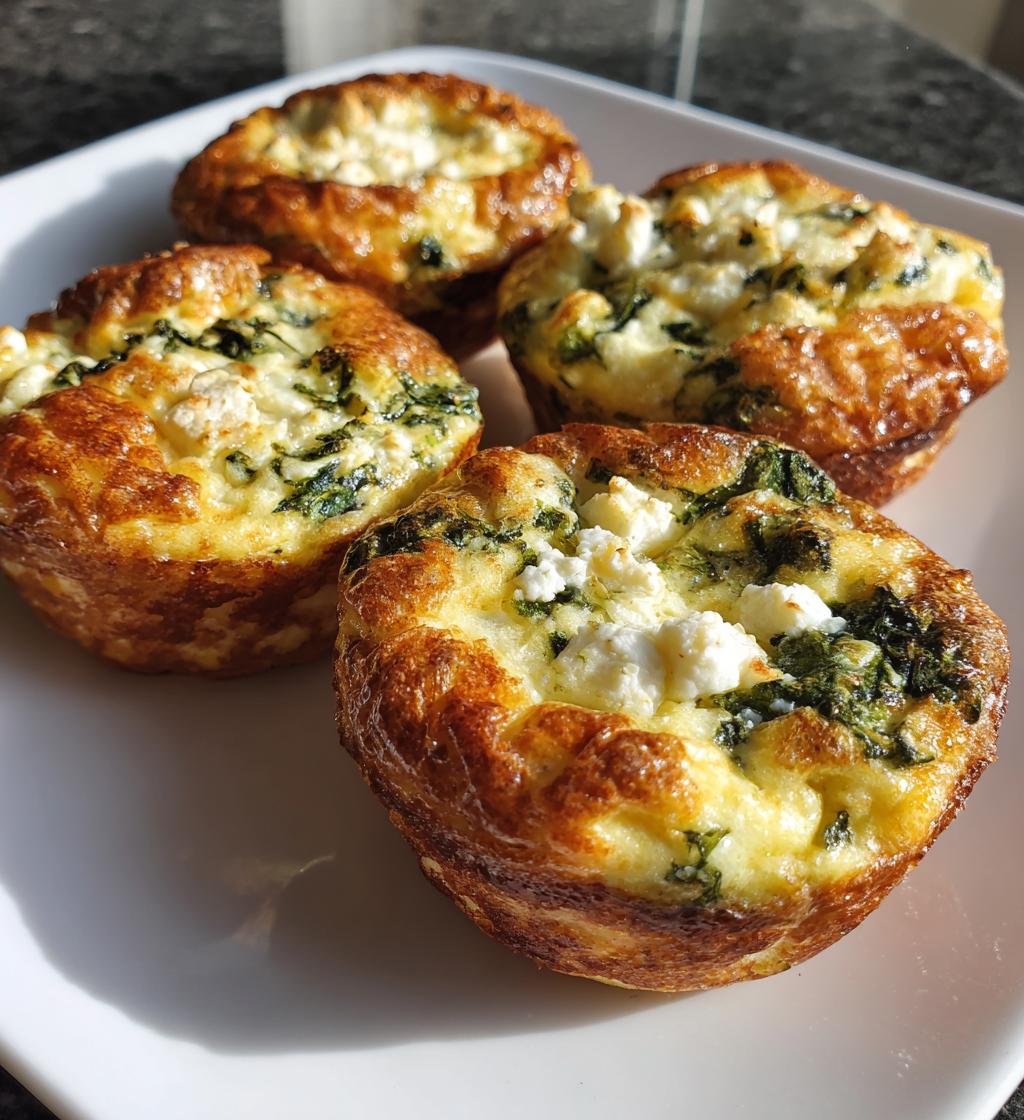 egg muffins with spinach and feta