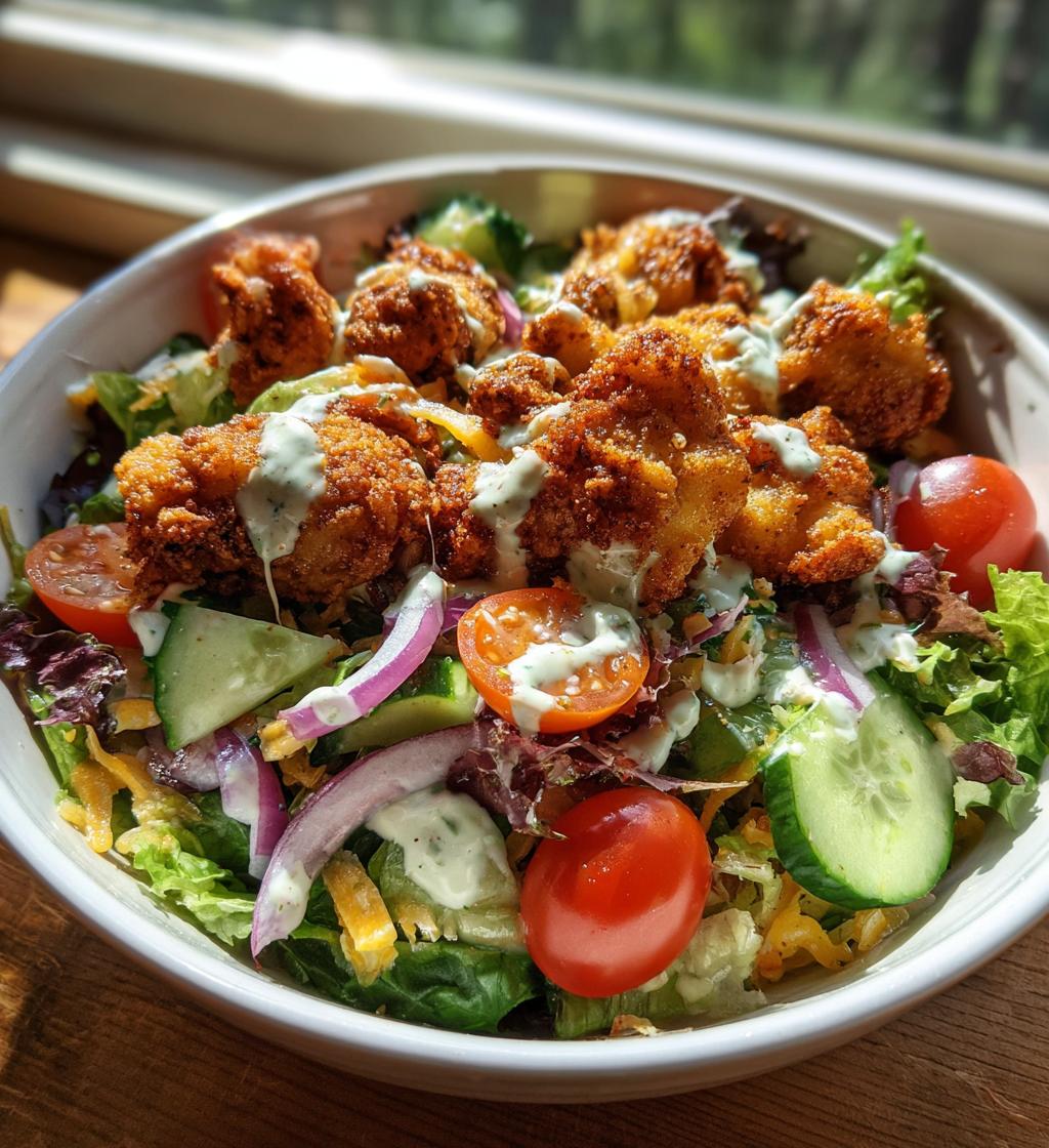 fried chicken salad - detail 1