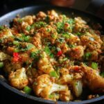 garlic butter ground turkey with cauliflower skillet