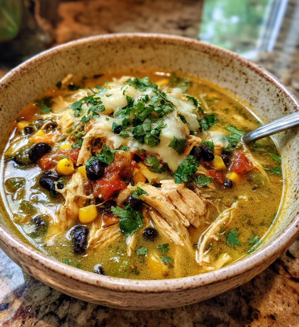 green chile chicken enchilada soup - detail 1