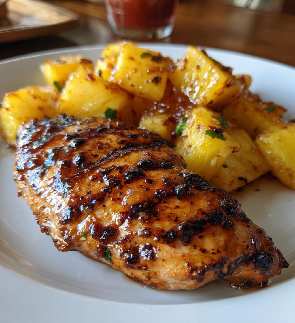 grilled aloha chicken and pineapple recipe - detail 1