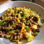 ground beef and chopped cabbage