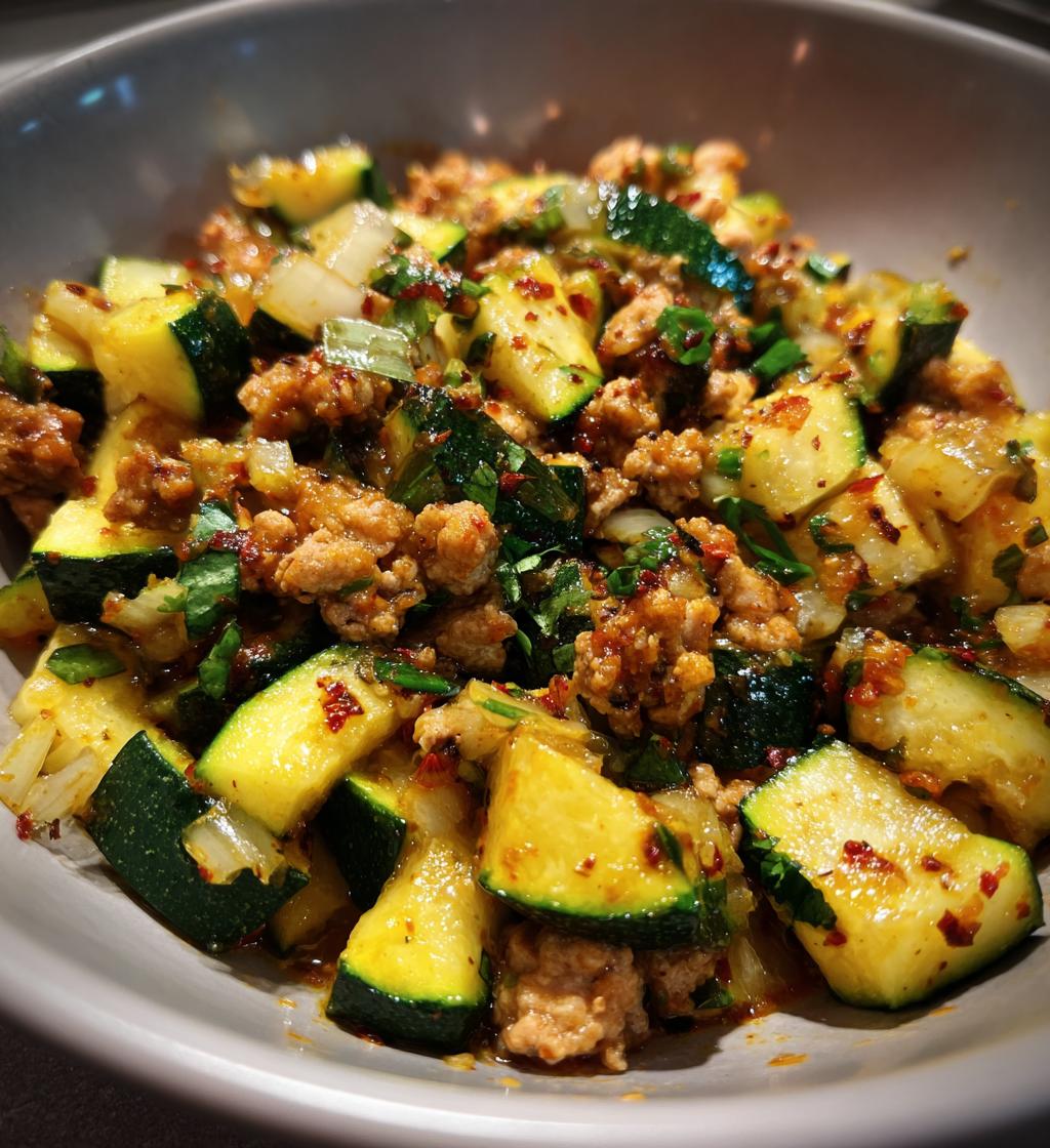 ground turkey and zucchini skillet - detail 1