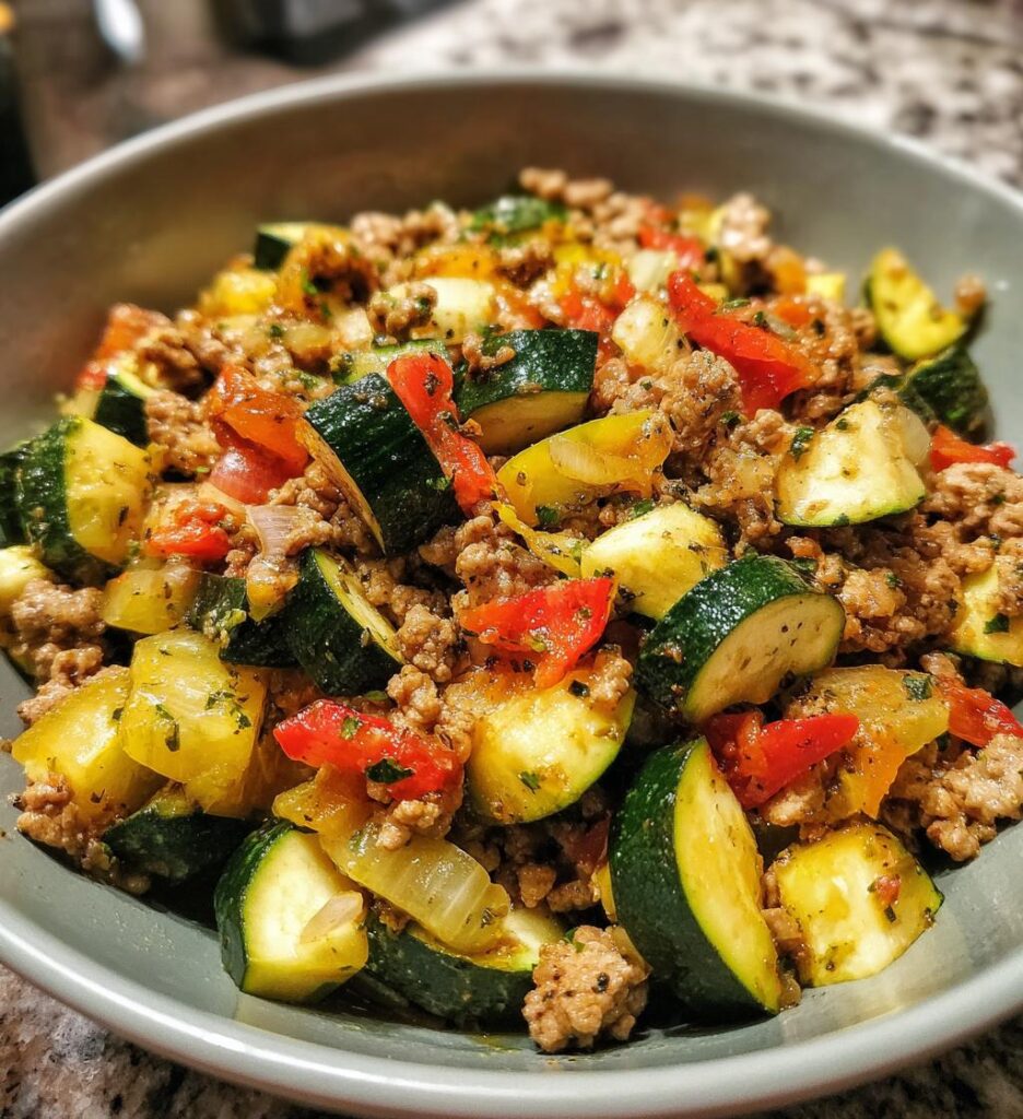 ground turkey and zucchini skillet