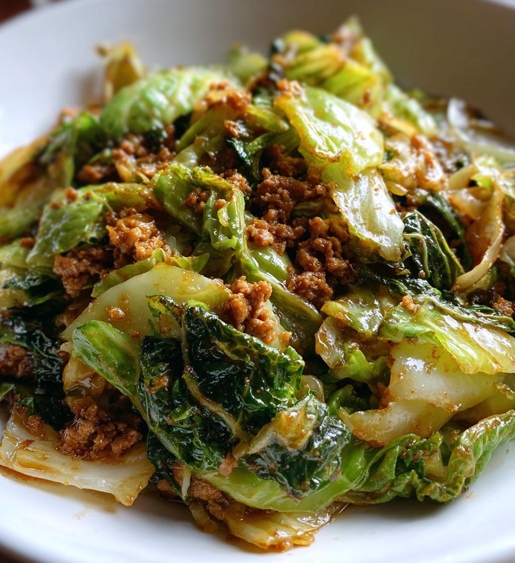 ground turkey cabbage skillet - detail 1