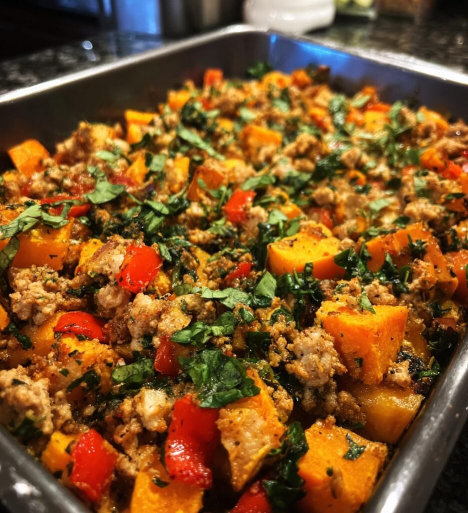 ground turkey sweet potato bake