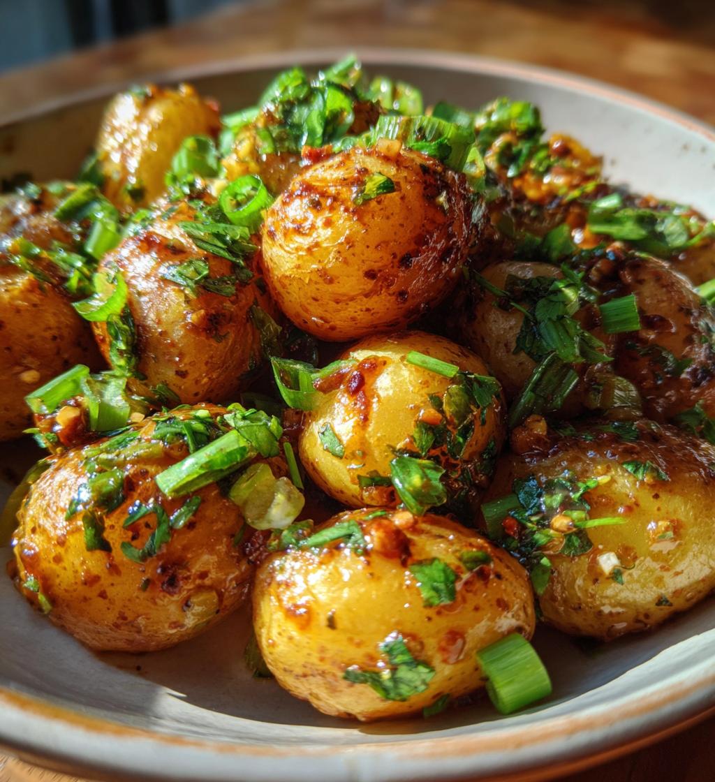 honey mustard warm potato salad - detail 1