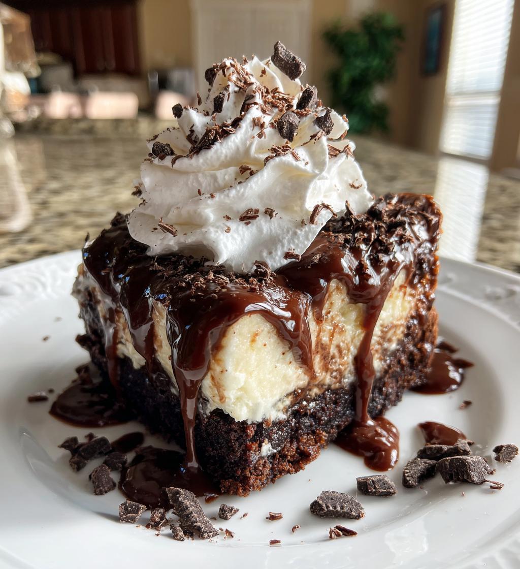 hot fudge sundae brownie cheesecake - detail 1