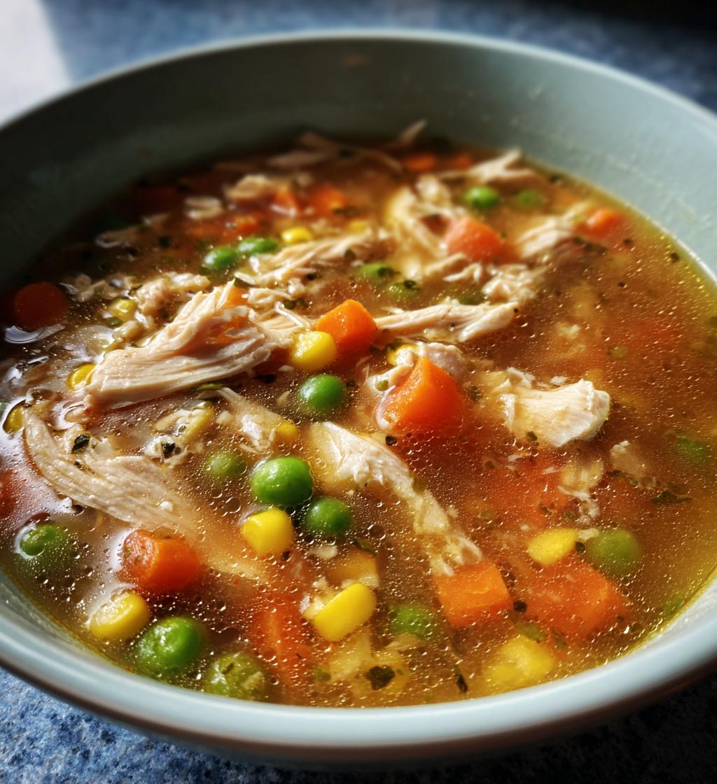 instant pot chicken vegetable soup - detail 1