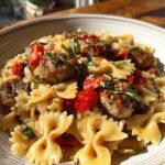 italian sausage with bow tie pasta