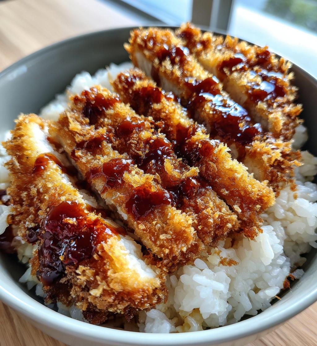 japanese katsu bowls with tonkatsu sauce - detail 1