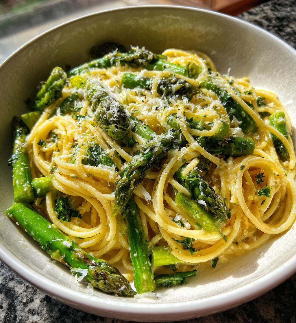 lemon asparagus pasta - detail 1