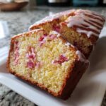 lemon rhubarb loaf with glaze
