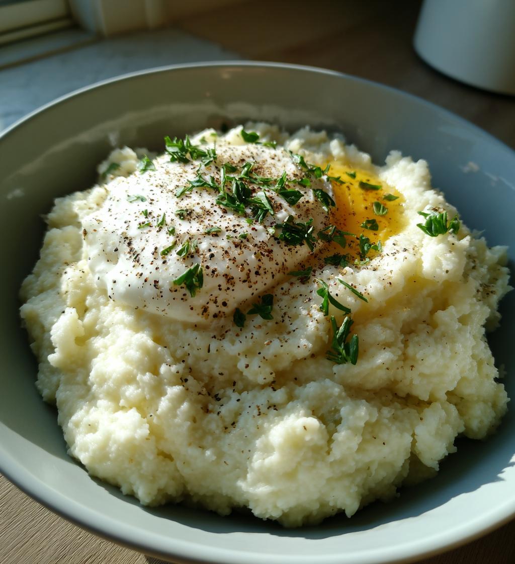 mashed cauliflower with sour cream - detail 1