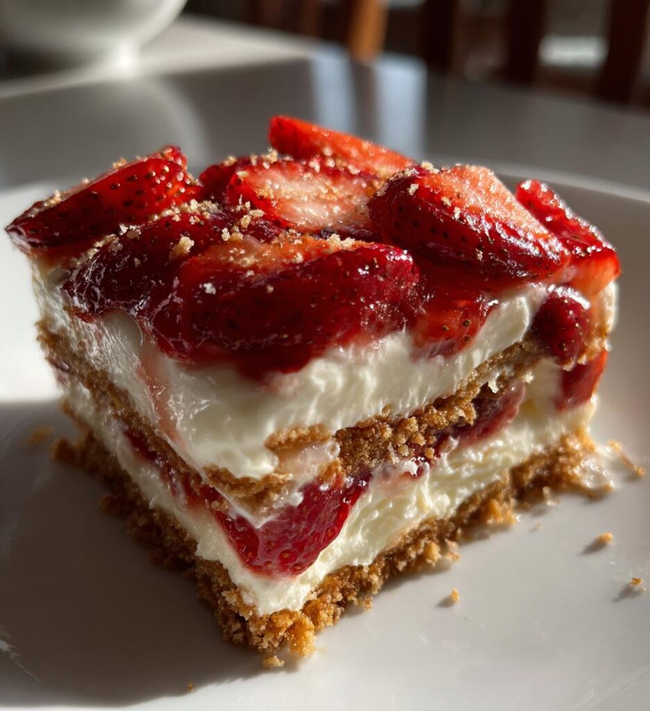 no bake strawberry lasagna