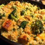 one pan cheesy chicken broccoli and rice