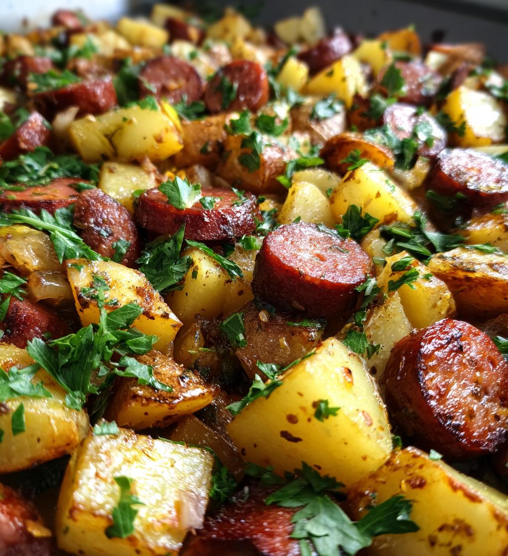 one pan kielbasa and potatoes - detail 1
