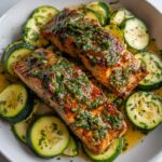 one pan lemon herb salmon and zucchini