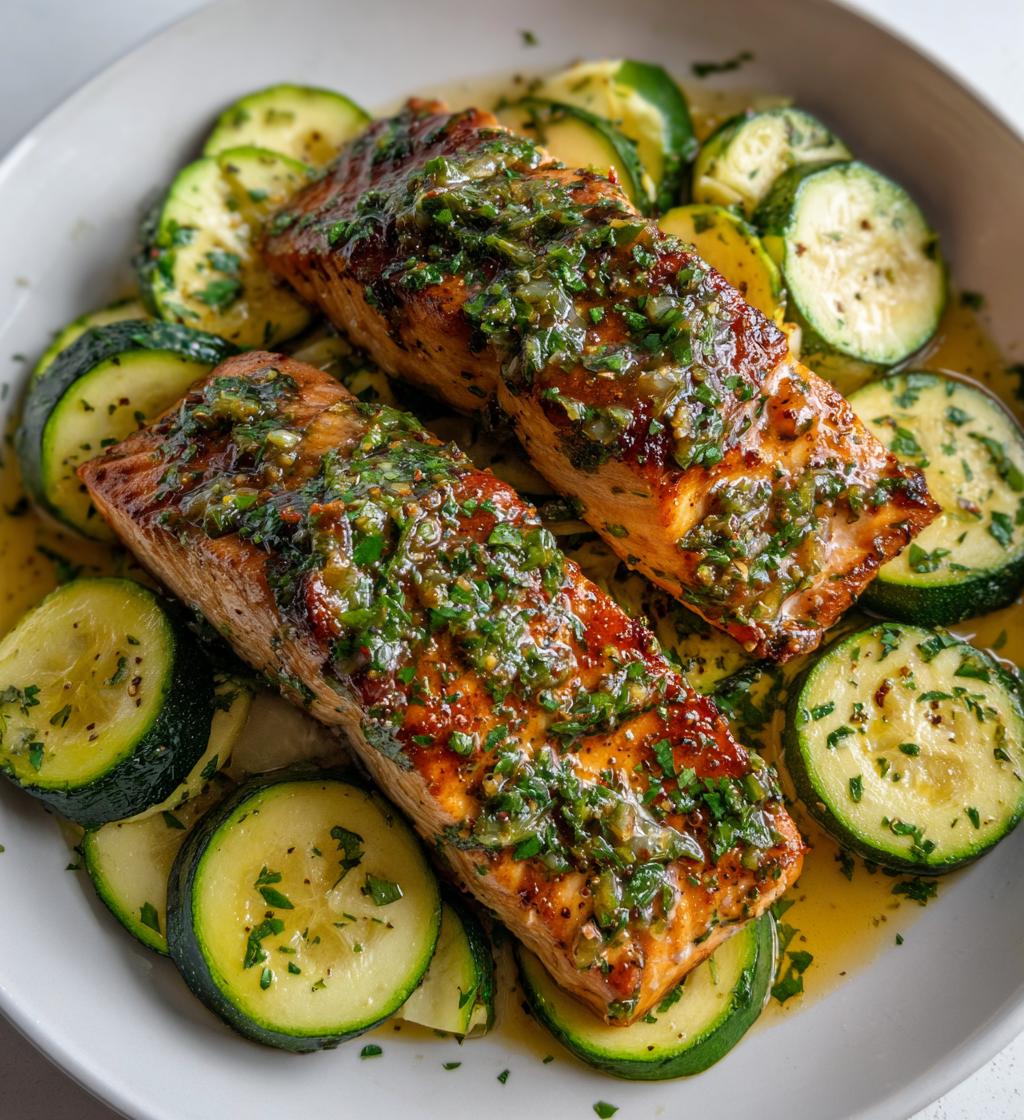one pan lemon herb salmon and zucchini