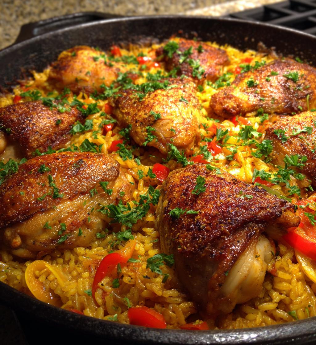 one pan spanish chicken and rice - detail 1