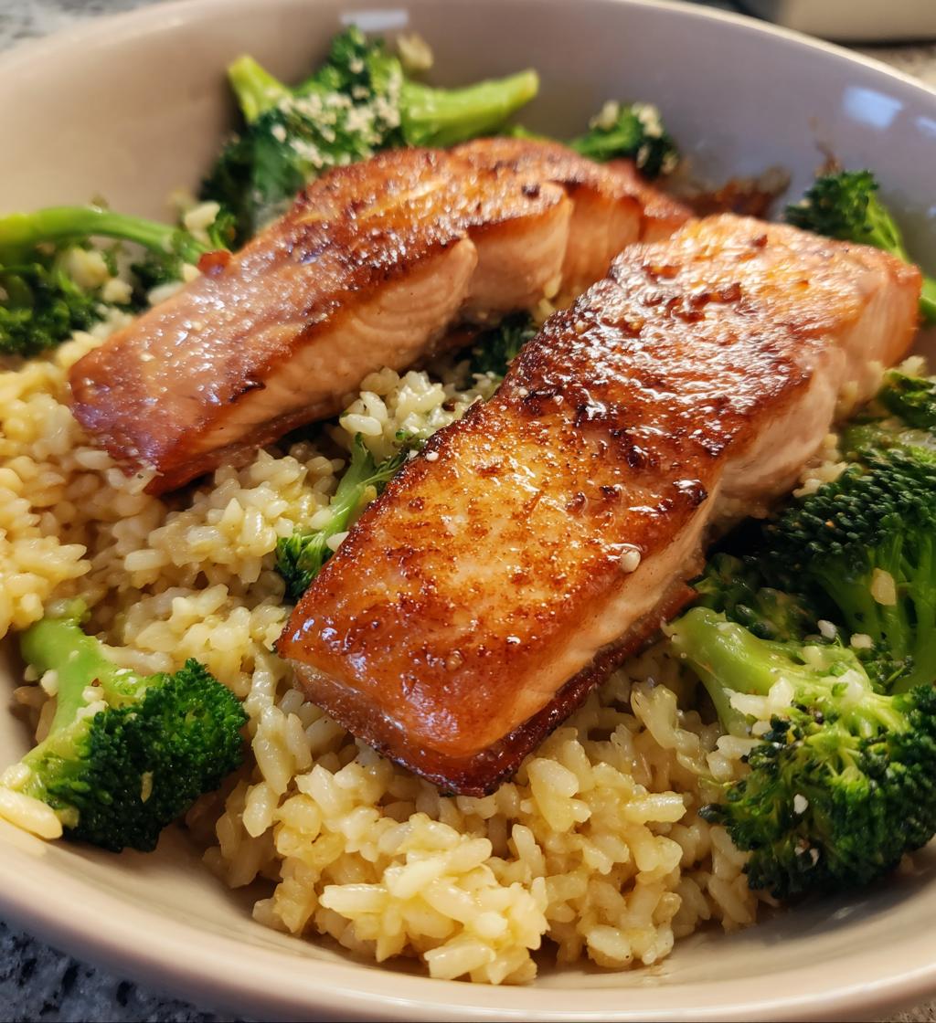 one pot salmon and rice - detail 1