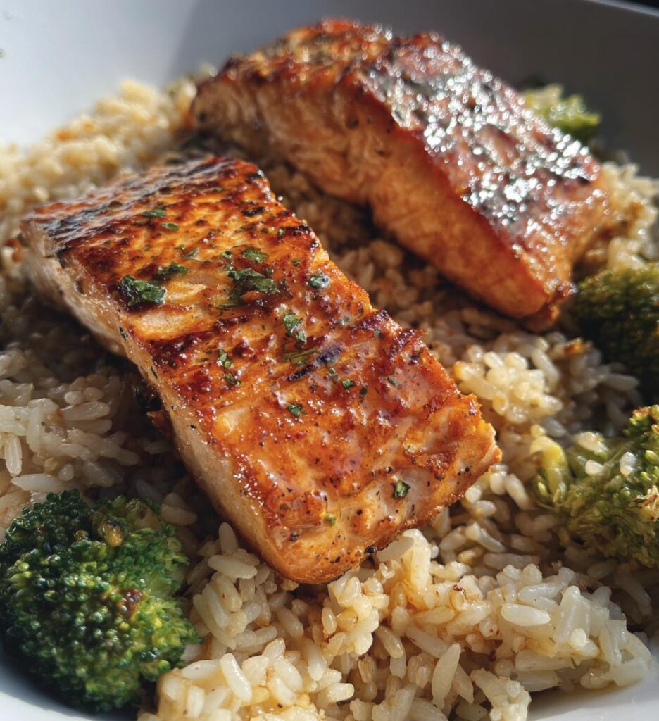 one pot salmon and rice