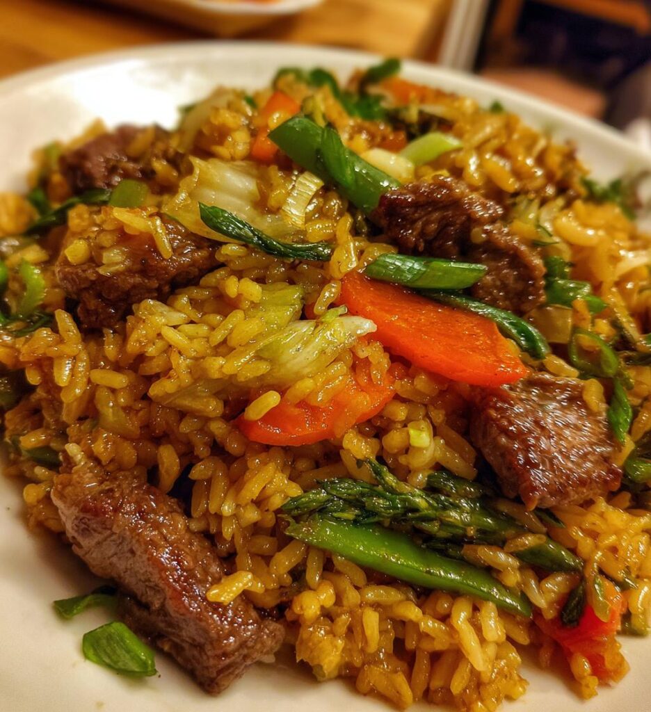 onion beef fried rice recipe
